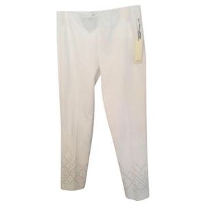 Anthropologie Ecru White Lambert Slim Cropped Pants Sz 10